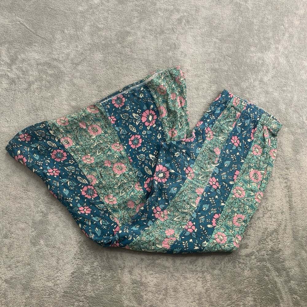 Free People Bali Sultry Flare Pants Womens Size Small Floral Boho Hippie Lounge